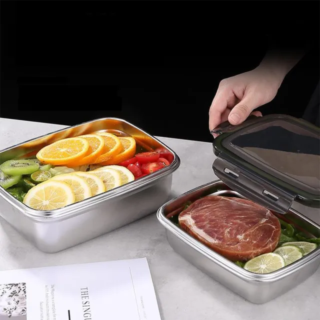 【好物良品】2800ml_304食品級不銹鋼保鮮便當盒(保鮮盒 食物保鮮 密封保鮮盒 肉類分裝盒)