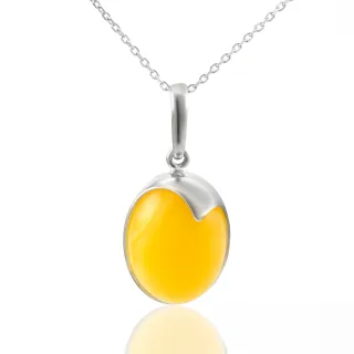 【Woogie武吉珠寶】天然琥珀蜜蠟設計師手工款大蛋面蜜蠟項鍊(橡實款)