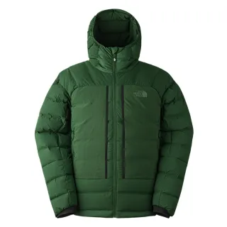 【The North Face 官方旗艦】北面男款綠色DWR防潑水保暖連帽羽絨外套｜83S2I0P(800蓬鬆度)