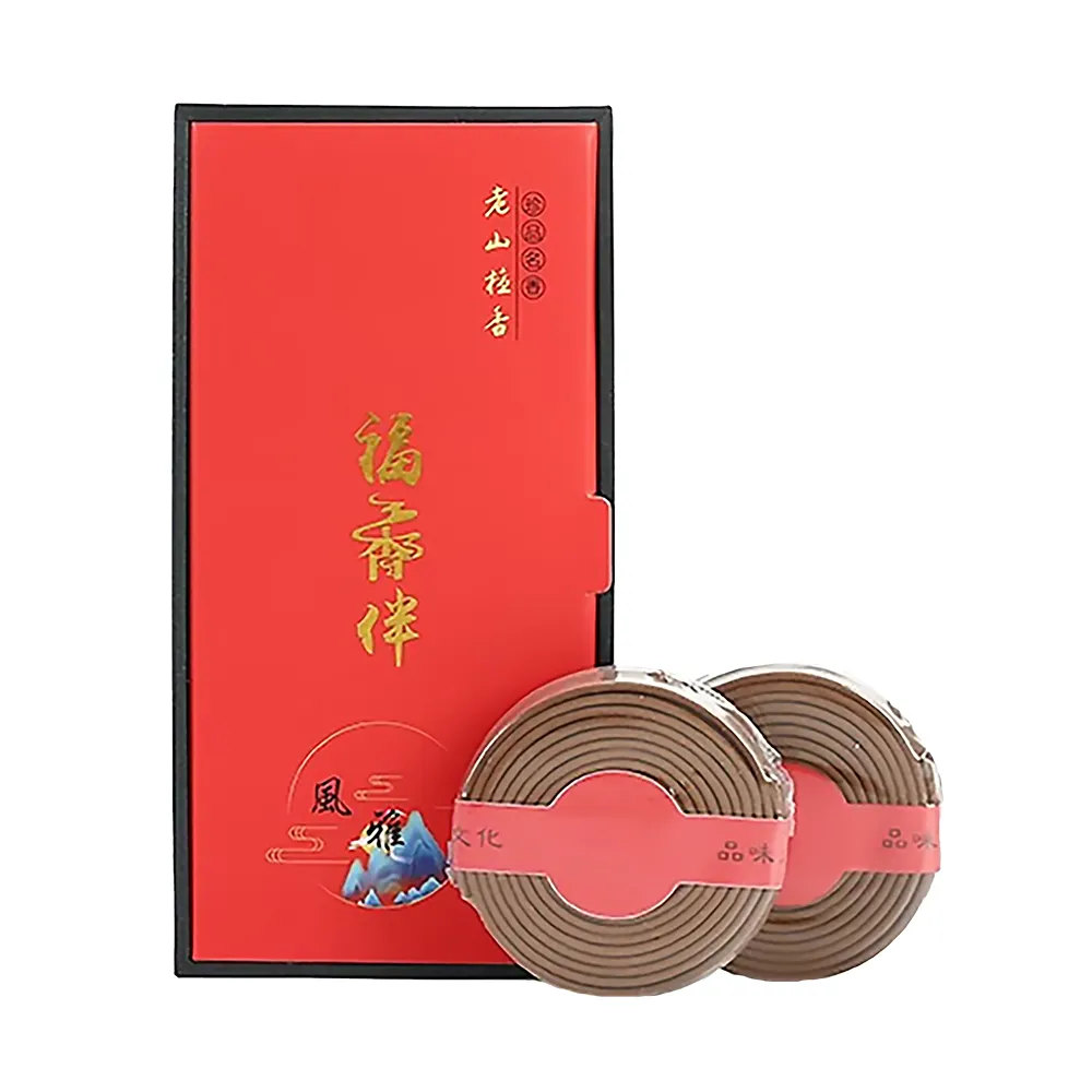 【開運招財】老山檀香盤香2入禮盒裝(薰香 線香 淨化 中藥 禮佛 塔香 香薰 除臭 拜拜 禪意 香環)