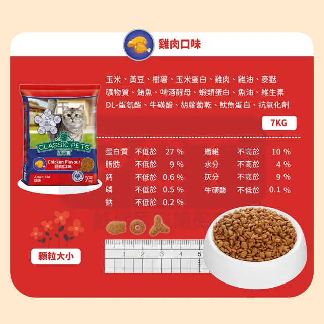 【Classic Pets 加好寶】貓乾糧-多種口味 7KG(貓飼料/成貓)