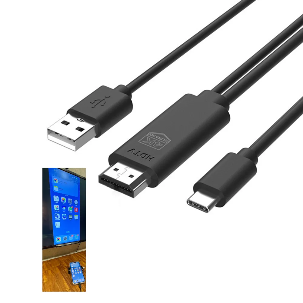 【tFriend】USB Type C 轉 HDMI 高畫質影像傳輸影音投影線 訊號傳輸線 Type-C線(iPhone15.iPhone16適用)