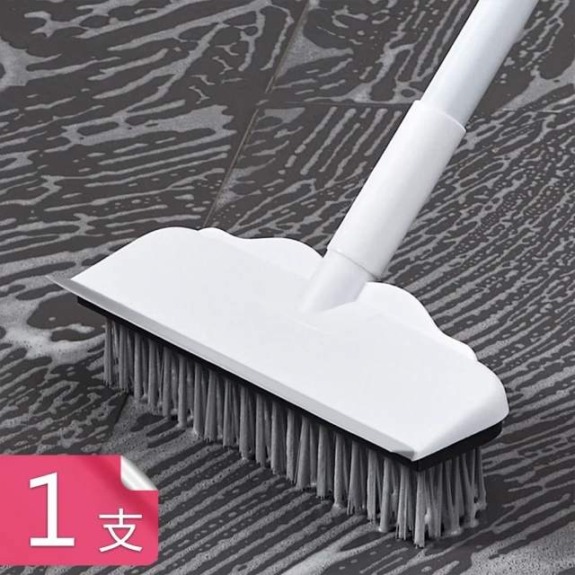 雙效合一地板清潔刷 能刷能刮可伸縮刮水刀地板刷-1入(附加長