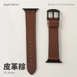 【ALL TIME 完全計時】Apple Watch S7/6/SE/5/4 38/40/41mm 經典造型皮革拚矽膠錶帶