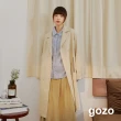 【gozo】異材質拼接條紋風衣外套(兩色)