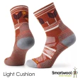 【SmartWool】女 美麗諾羊毛 Merino Wool 機能戶外全輕量減震中筒襪-城堡印花(SW002178-J33 暗橙_兩入組)