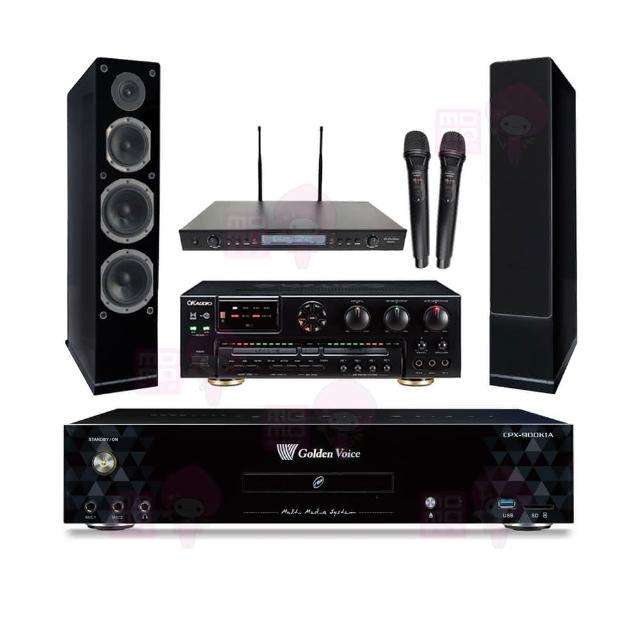 【金嗓】CPX-900 K1A+OKAUDIO AK-7+SR-889PRO+AS-168黑(4TB點歌機+擴大機+無線麥克風+卡拉OK喇叭)