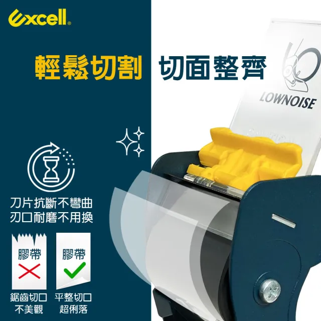 【Excell.tw】SNC-289 降低噪音封箱神器50mm寬（附一卷36M膠帶）(封箱膠帶切割 切台 膠台)