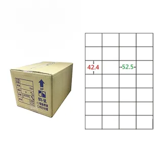 【鶴屋】A4電腦標籤 42.4x52.5mm 直角 28格 1000張入 / 箱(C4253 LX)