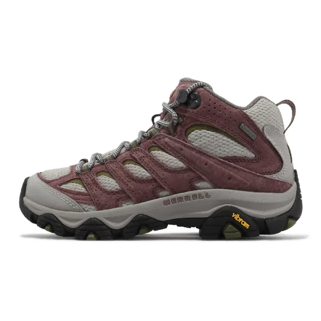 【MERRELL】戶外鞋 Moab 3 Mid GTX 女鞋 粉 灰 防水 Vibram 郊山 越野 中筒 登山(ML037496)