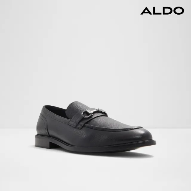 【ALDO】SCHERGERFLEX-一字金飾質感皮鞋-男鞋(黑色)