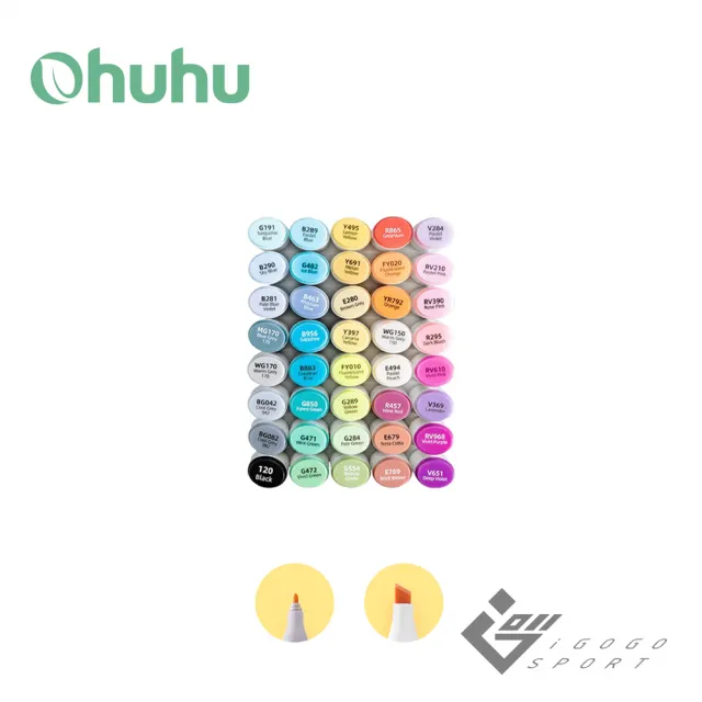 【Ohuhu】Oahu 40色雙頭酒精性麥克筆套組