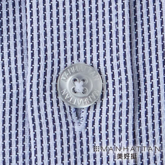 【Manhattan 美好挺】1% difference系列_奧地利純棉襯衫-細藍紋(Slim修身版)