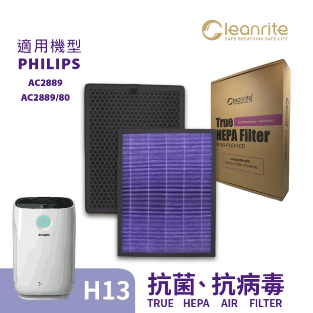 【Cleanrite淨芯】淨芯Cleanrite 適用Philips 飛利浦 AC2889 AC2880 H13 蜂巢式 活性碳 濾網(濾心)