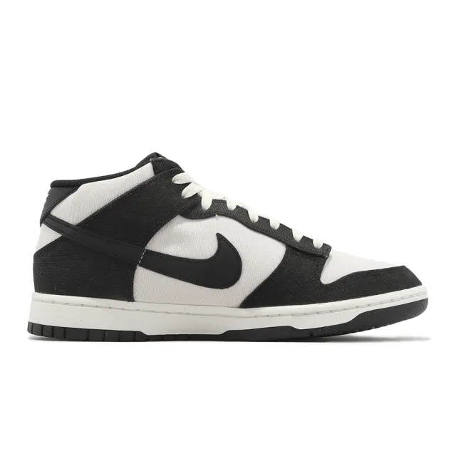 NIKE 耐吉】休閒鞋Dunk Mid Panda 米白黑熊貓帆布中筒男鞋女鞋(DV0830