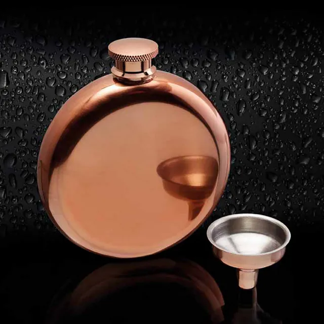 【KitchenCraft】英國 漏斗+銅面隨行酒瓶 140ml / 隨身酒瓶 攜帶酒壺
