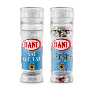 【DANI】西班牙 天然現磨調味系列(海鹽 100g+綜合胡椒粒鹽 70g)