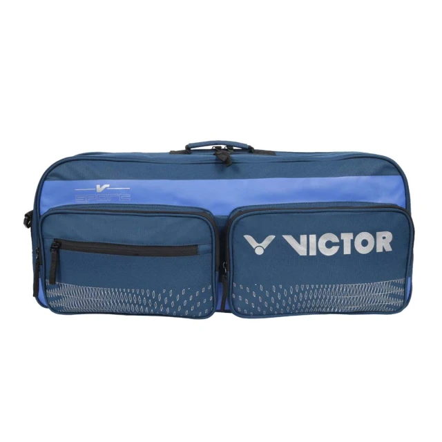 【VICTOR 勝利體育】6支裝矩形包-後背包 雙肩包 肩背包 裝備袋 球拍袋 勝利 墨藍銀(BR2601B)