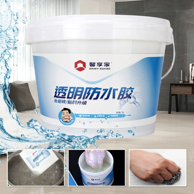 TENGYUE 強效透明防漏防水修補膠-5L(透明防水膠 牆壁修補 補漏防水塗料)