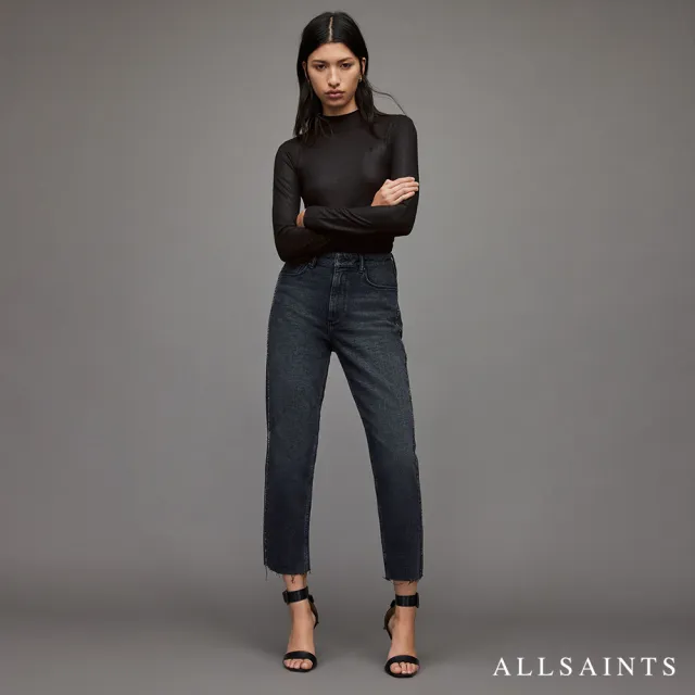 【ALLSAINTS】FRANCESCO RINA 天絲混紡貼身公羊頭骨高領上衣- 黑白2色 WM298V(貼身版型)