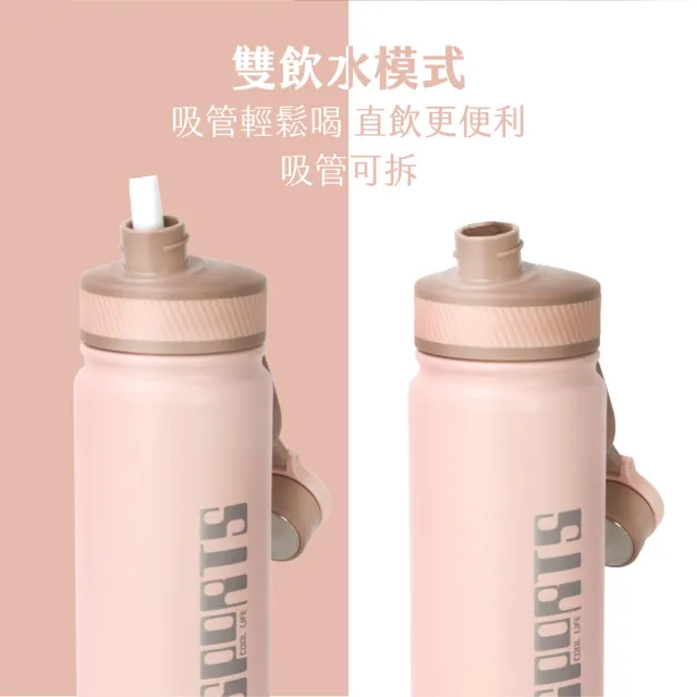 【KINYO】304不鏽鋼吸管運動瓶 保溫杯680ml(KIM-4050)