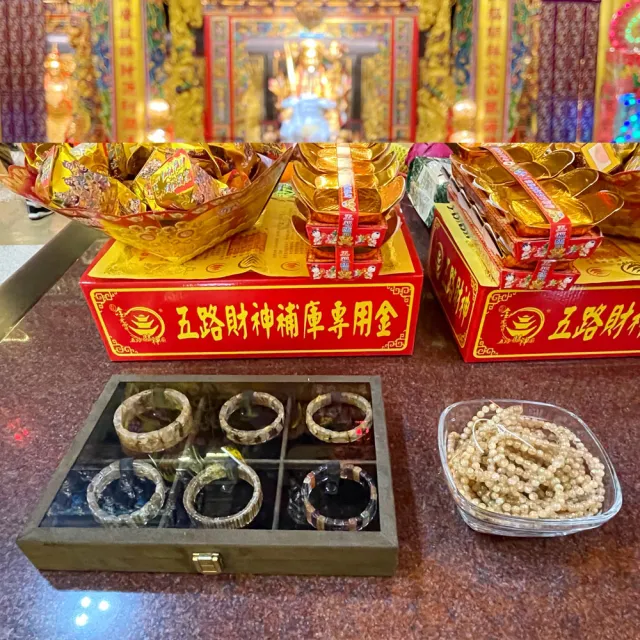【A1 寶石】開運貔貅鈦晶金箔圓珠手鍊手環-能量招財旺事業貴人運(贈白水晶)
