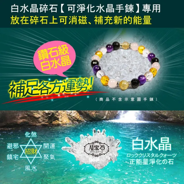 【A1 寶石】開運磁石鈦晶晶鑽圓珠手鍊-能量招財旺事業貴人運(贈白水晶)