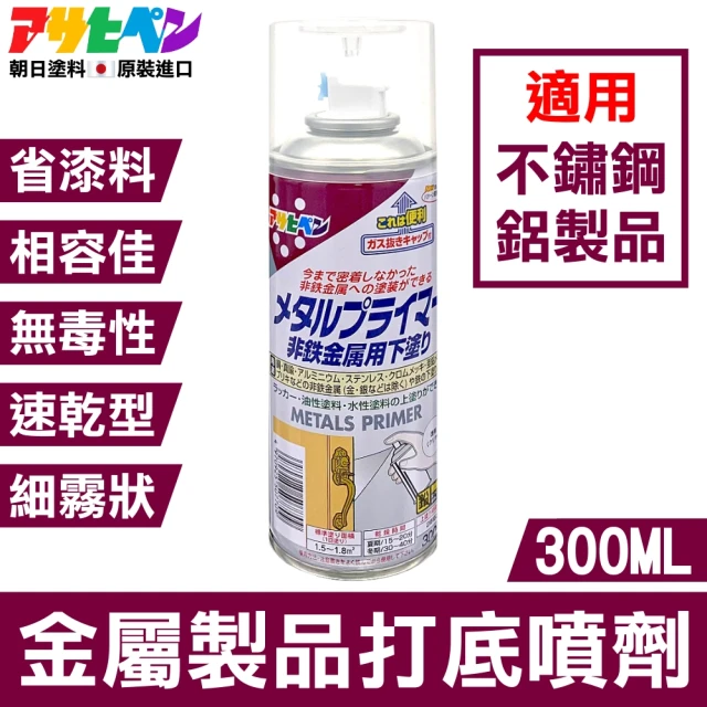 日本Asahipen 鐵/鋁/不鏽鋼 金屬製品打底噴劑 300ML 透明色(打底劑 打底漆 底漆 透明漆 模型 工藝 美術)