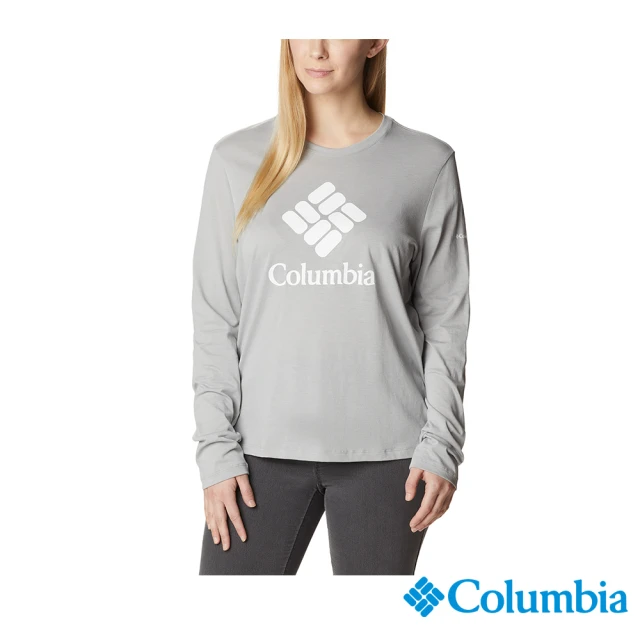 Columbia 哥倫比亞 女款-Columbia Trek™LOGO長袖上衣灰色 -(UAK02770GY/HF)