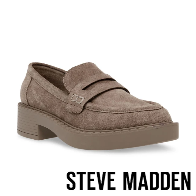 STEVE MADDEN ALLIED 皮革寬邊樂福鞋(棕色)