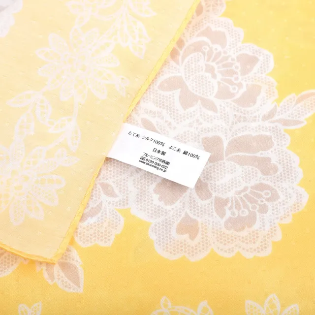 【Nina Ricci】古典蕾絲花朵綿絲混紡大領巾(鵝黃色)