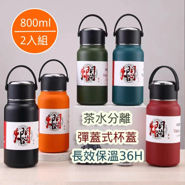 APEX 316不鏽鋼茶水分離悶燒保溫杯800ml_2入組(