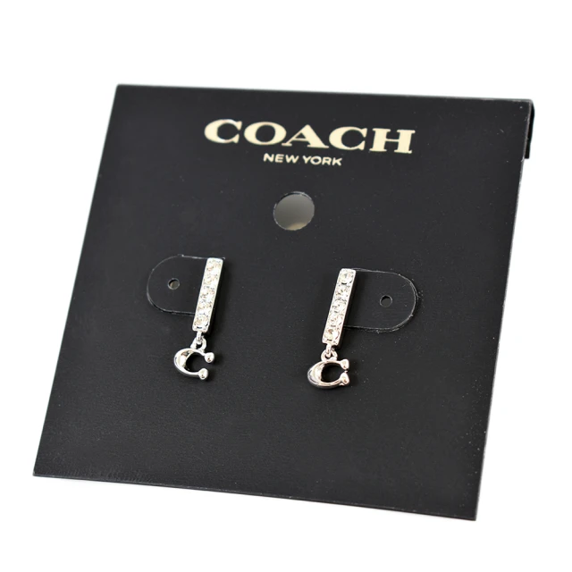 COACH 水鑽C字耳針式耳環-金色優惠推薦