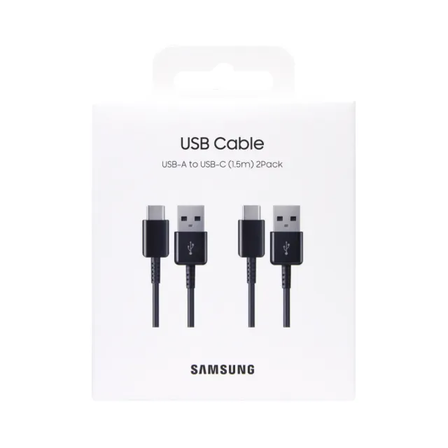 【Samsung 三星】1.5M Type-C 原廠傳輸線 2入 新款黑 / EP-DG930(台灣公司貨)