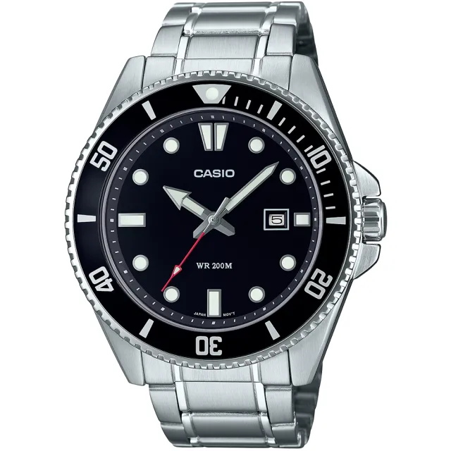 【CASIO 卡西歐】鋼帶款 槍魚系列200米潛水錶-4色可選 情人節 送禮(MDV-107D系列)