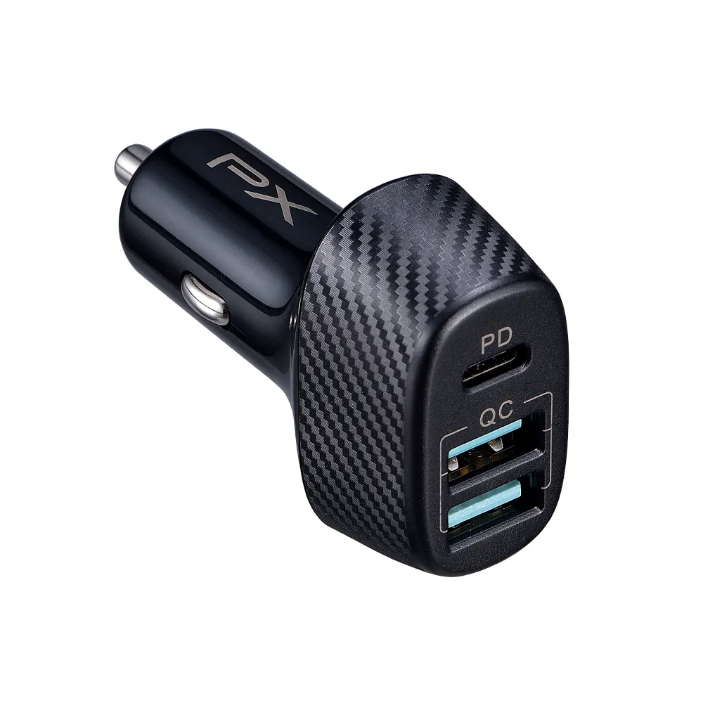 【PX 大通-】PCC-4521車充頭45W USB-C Type-C PD3.0/USB-A QC3.0閃充快充iPhone蘋果安卓雙用車用充電器