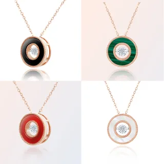 【King Star】18K玫瑰金圓形靈動 天然鑽墜-4款任選(20分視覺效果)