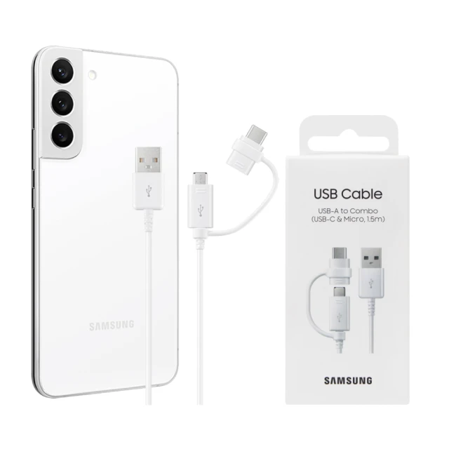 SAMSUNG 三星 S23系列 1.5M白 / Type C & Micro USB 原廠二合一傳輸線DG930(公司貨)