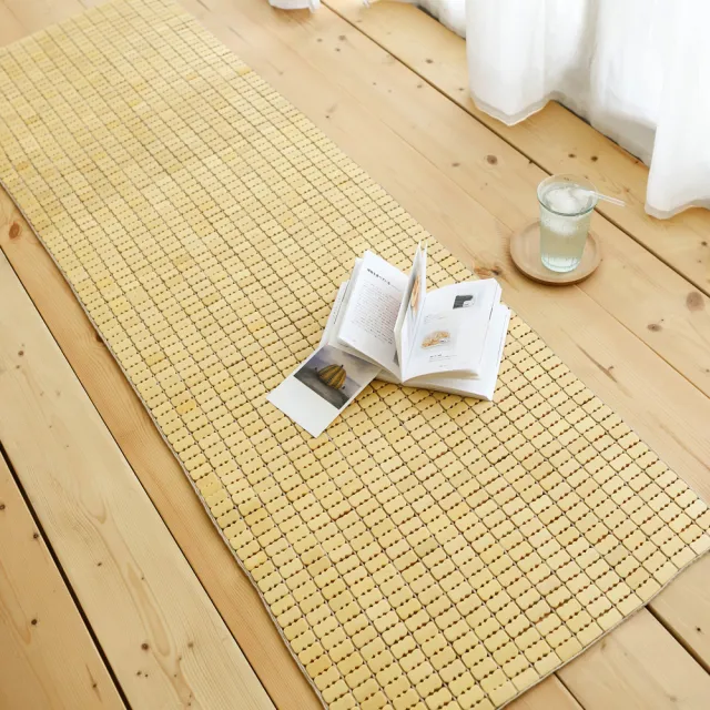 【絲薇諾】天然素色麻將坐墊(織帶款/三人50×160cm)