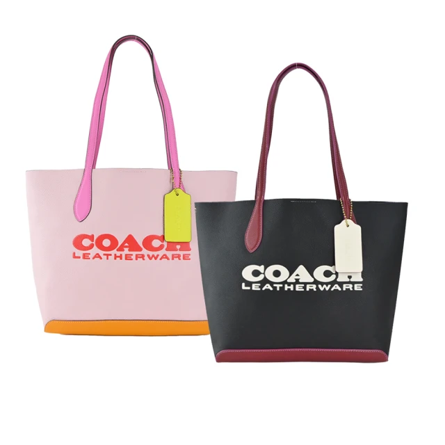 COACH KIA LOGO撞色皮革托特包(三色選)