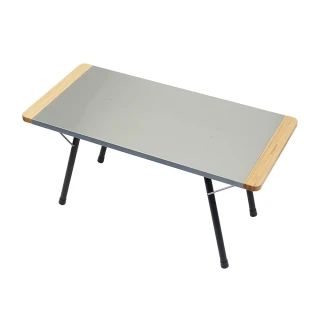 【日本LALPHA】便攜型耐熱不鏽鋼板折疊長桌附收納袋(戶外桌/摺疊桌/露營桌)