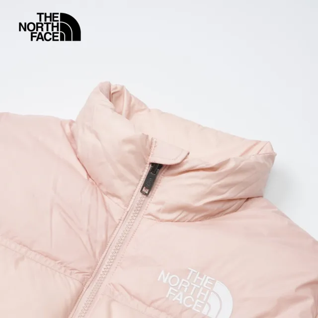 【The North Face 官方旗艦】經典ICON-北面兒童粉色防潑水保暖可打包立領羽絨外套｜82UDLK6