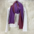 【F.M&Carol】雙色雙面厚磅系列-100%純喀什米爾厚織羊絨披肩圍巾(香紫綻放)
