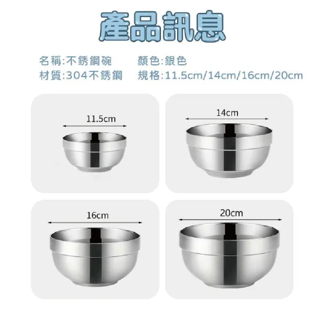 【歐樂生活館】304 不鏽鋼防燙碗 不鏽鋼碗 餐具 碗公 14cm(泡麵 沙拉 熱湯 便當 兒童碗)