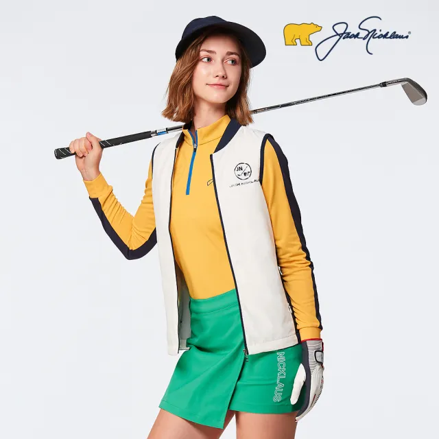 【Jack Nicklaus 金熊】GOLF女棒球領輕量背心(白色)