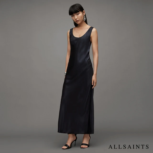 ALLSAINTS CODY 圓領簡約無袖中長版洋裝(修身版型)