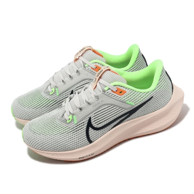 NIKE 耐吉 慢跑鞋 Wmns Air Zoom Pegasus 40 女鞋 灰 綠 緩震 小飛馬 運動鞋(DV3854-006)