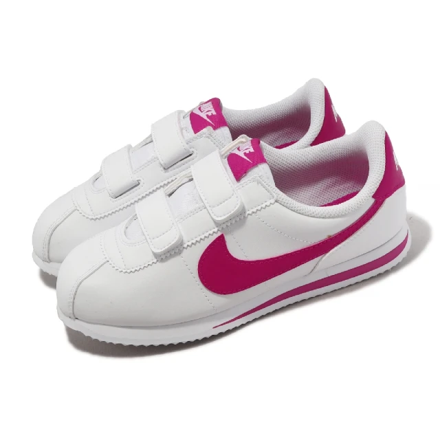 NIKE 耐吉NIKE 耐吉 童鞋 Cortez Basic SL PSV 中童 白 粉 魔鬼氈 皮革 小朋友 阿甘鞋(904767-109)