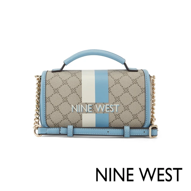 NINE WEST DELAINE 迷你拼接斜背包-拼接藍(127378)