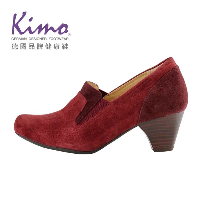 KimoKimo 都市氣質秋冬感短絨低跟鞋 女鞋(酒紅色 KBCWF138087)